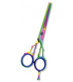 Professional Thinning Scissor. One Blade Teeth and One Blade Razor. Multicolor coating