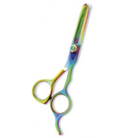 Professional Thinning Scissor. One Blade Teeth and One Blade Razor. Multicolor coating.